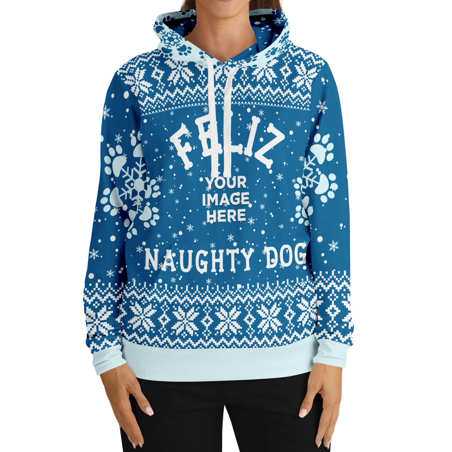 Fashion Unisex Hoodie | "Feliz Naughty Dog" - Personalize with Furbaby's Pic