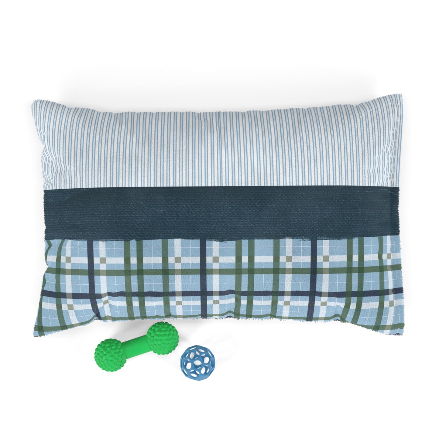 "Paws & Stripes Plaid Paradise" | Pet Bed