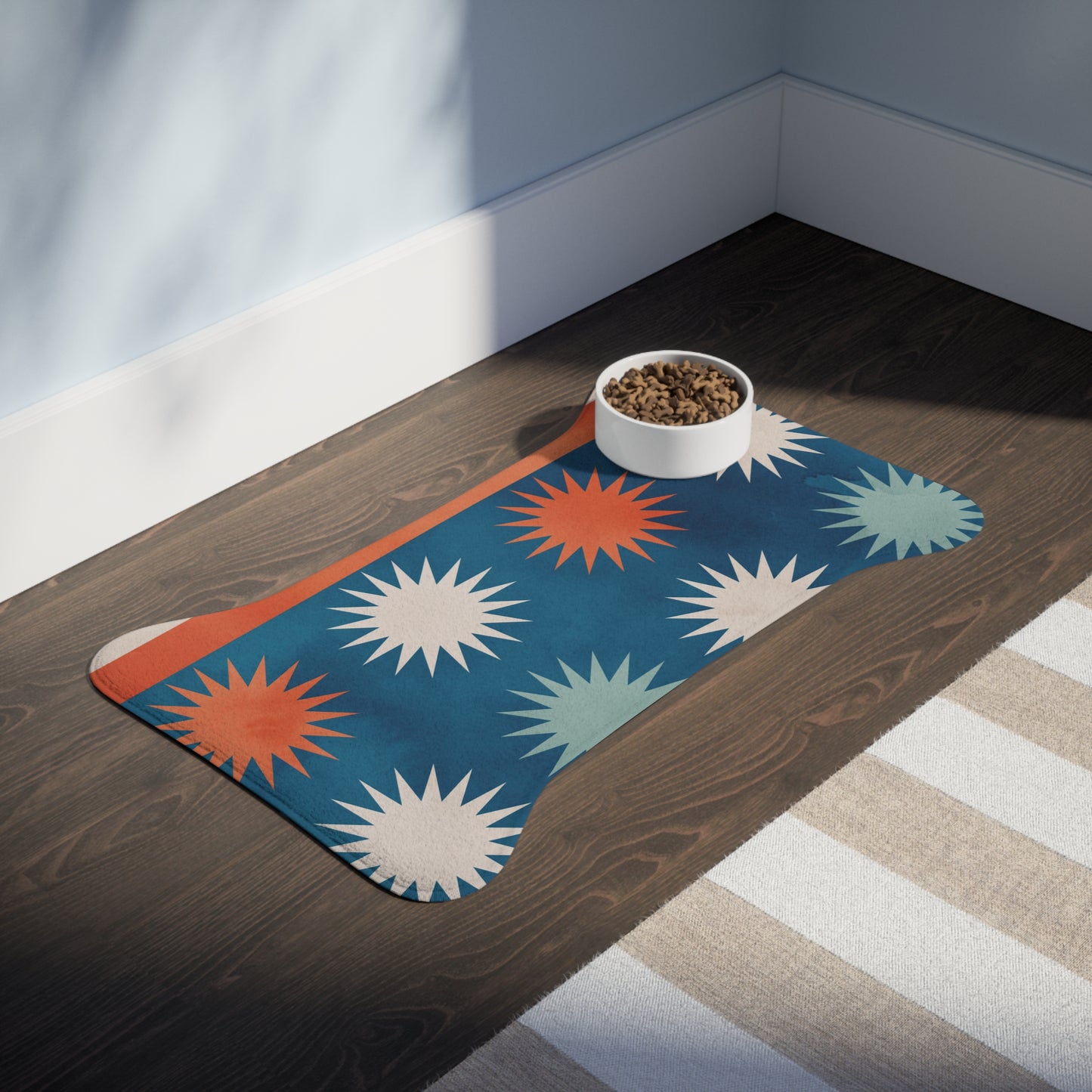 "Starburst Boho Haven" | Pet Feeding Mat