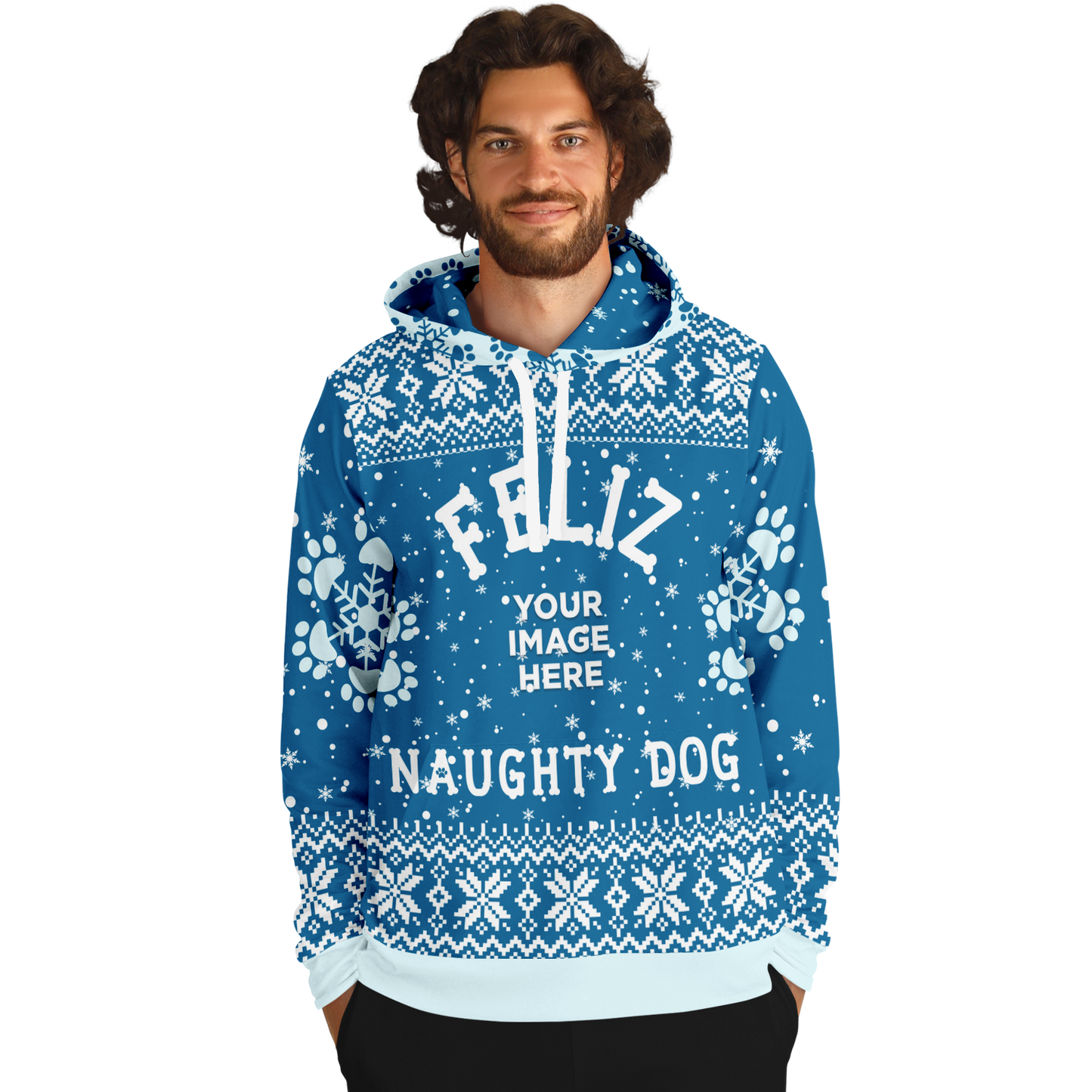 Fashion Unisex Hoodie | "Feliz Naughty Dog" - Personalize with Furbaby's Pic