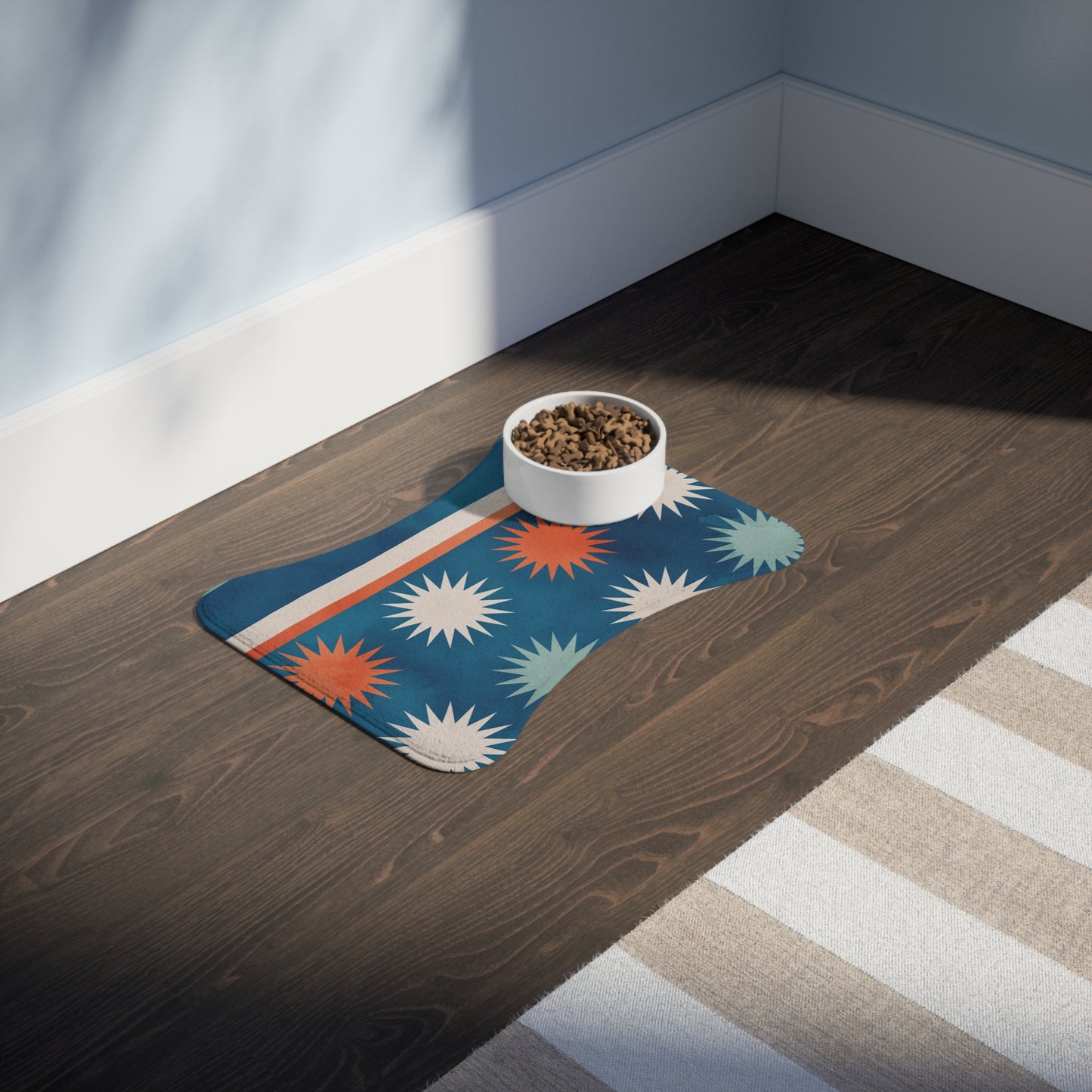 "Starburst Boho Haven" | Pet Feeding Mat