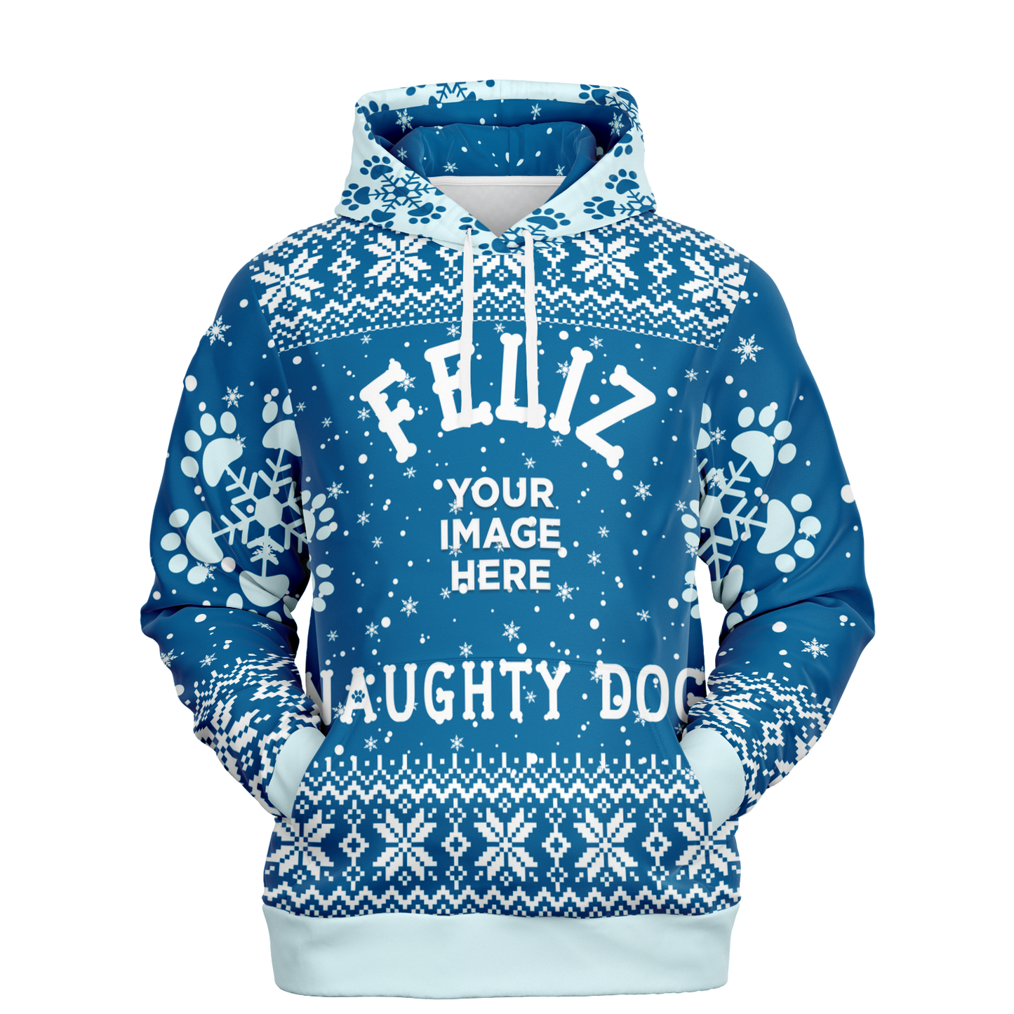 Fashion Unisex Hoodie | "Feliz Naughty Dog" - Personalize with Furbaby's Pic