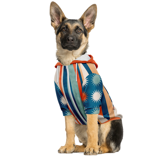 Fashion Dog Zip-Up Hoodie | Starburst & Stripes | Matchy Matcy