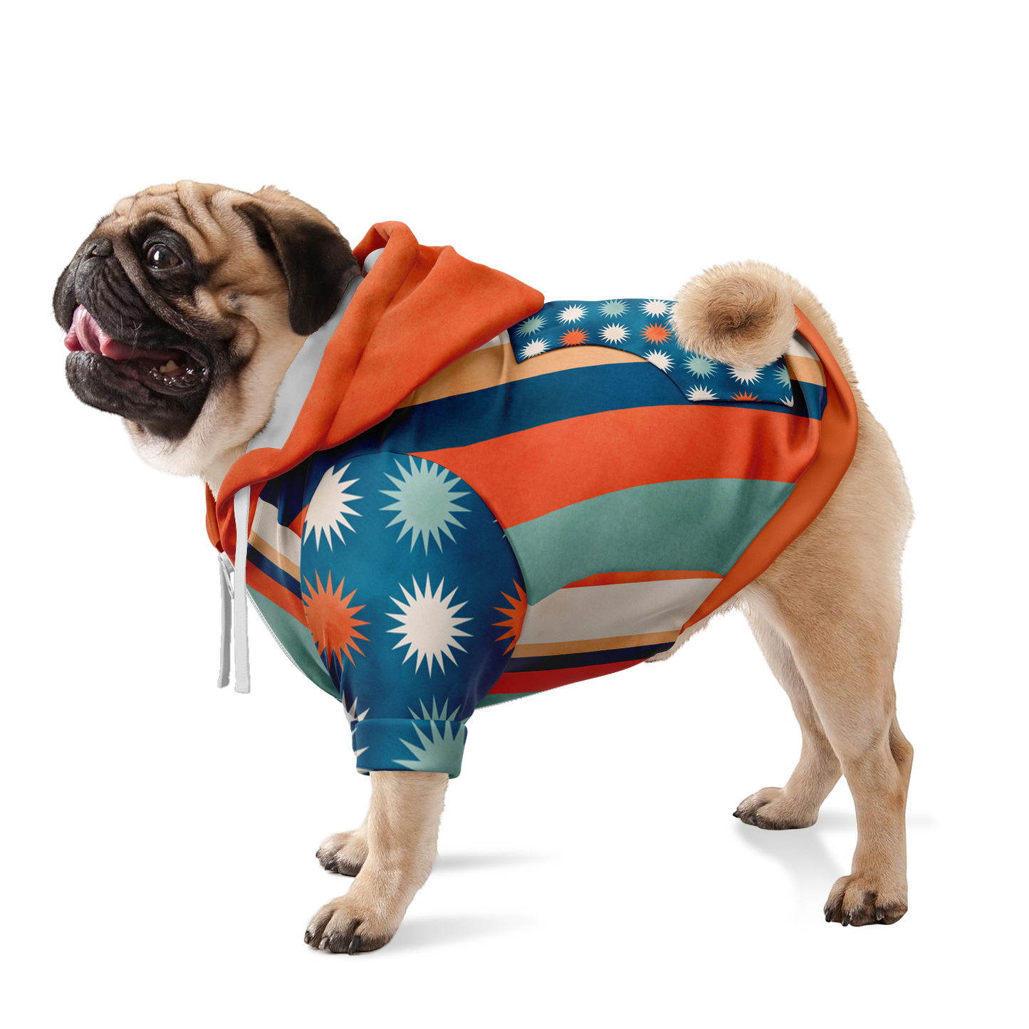 Fashion Dog Zip-Up Hoodie | Starburst & Stripes | Matchy Matcy