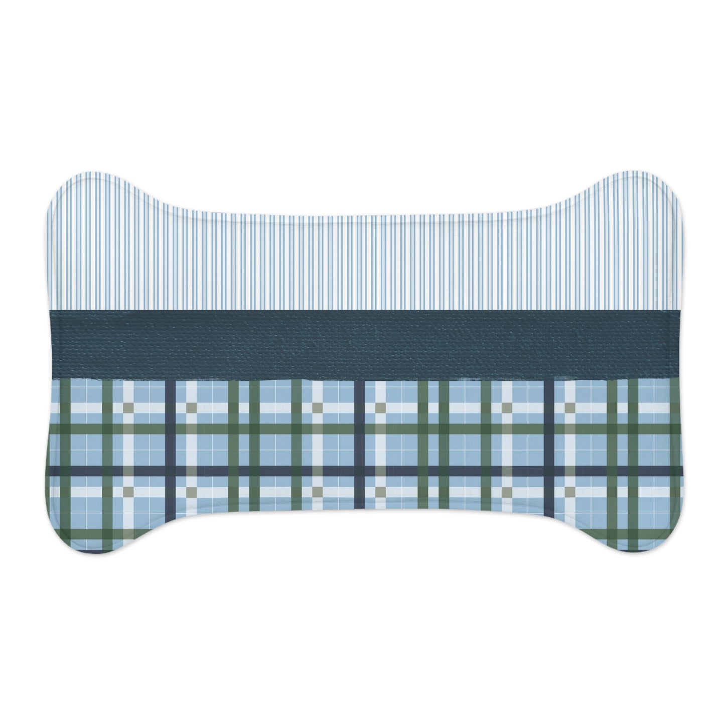 "Paws & Stripes Plaid Paradise" | Pet Feeding Mat