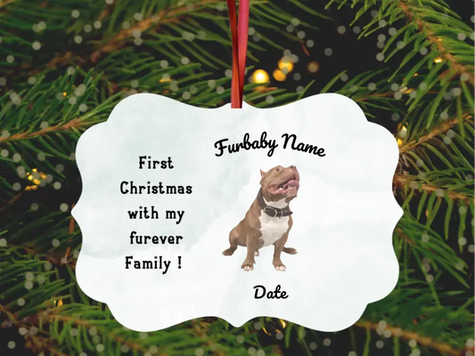 Photo Ornament | Personalized | Metal - Watercolor Background