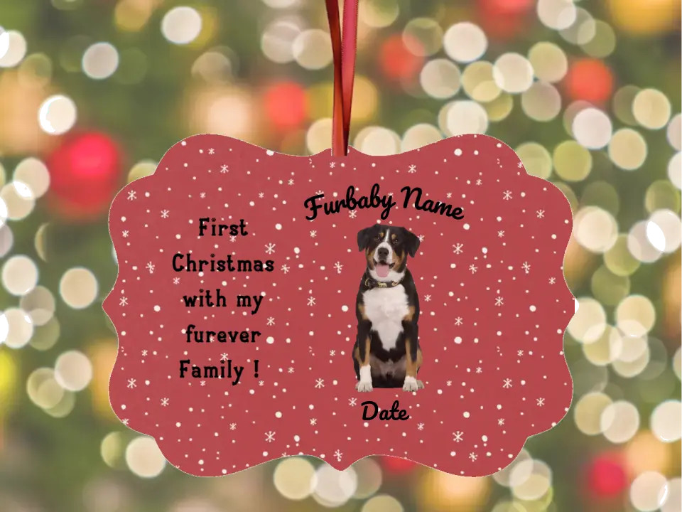 Photo Ornament | Personalized | Metal - Traditional Background