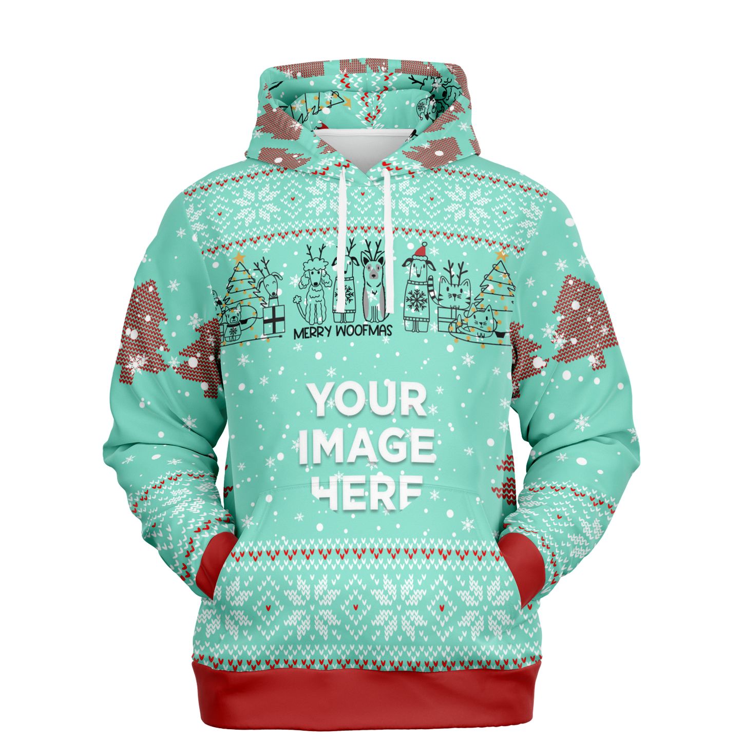 Fashion Unisex Hoodie| "Merry Woofmas" - personalize with Pic