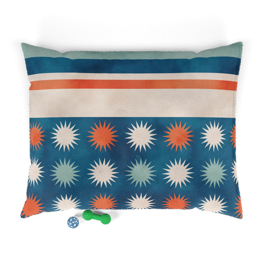 "Starburst Stripes Boho Haven" | Pet Bed