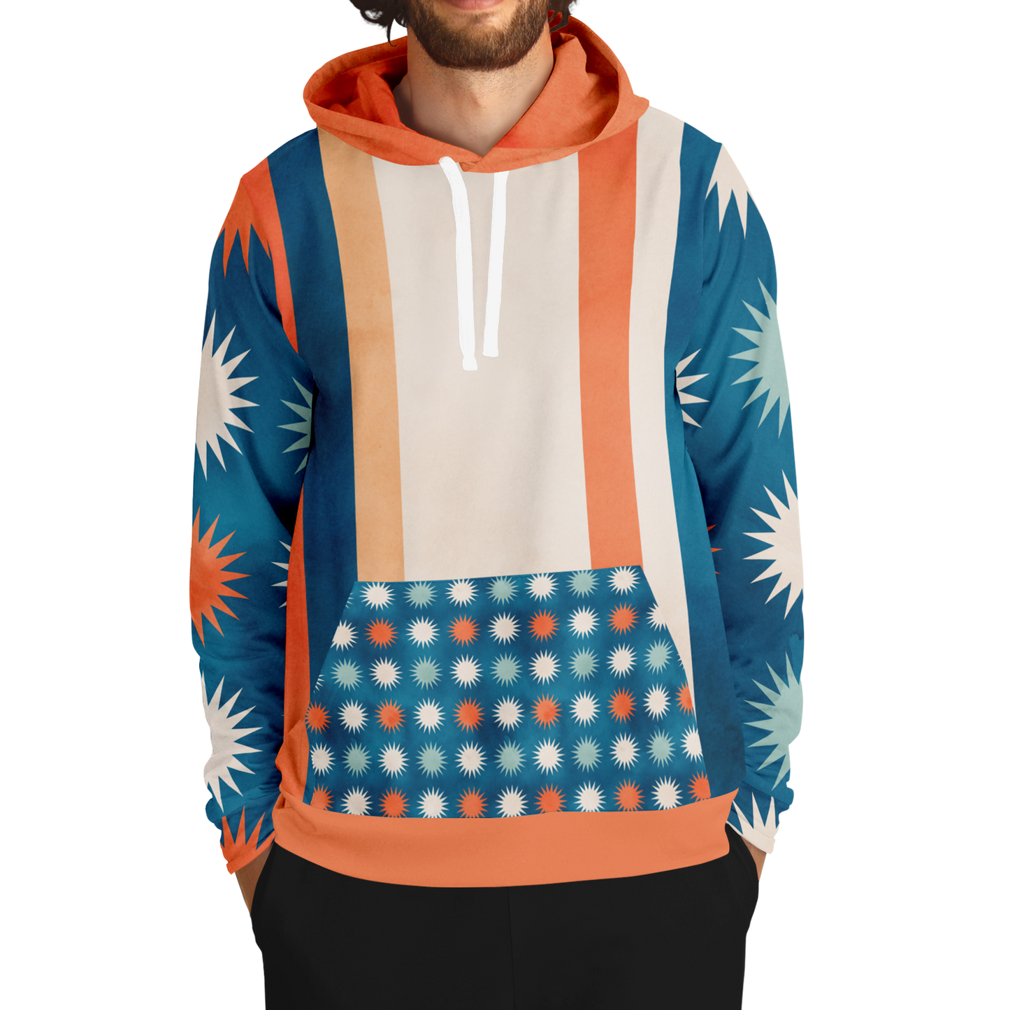 Fashion Unisex Hoodie | "Starburst & Sripes" | Matching Furbaby Hoodie