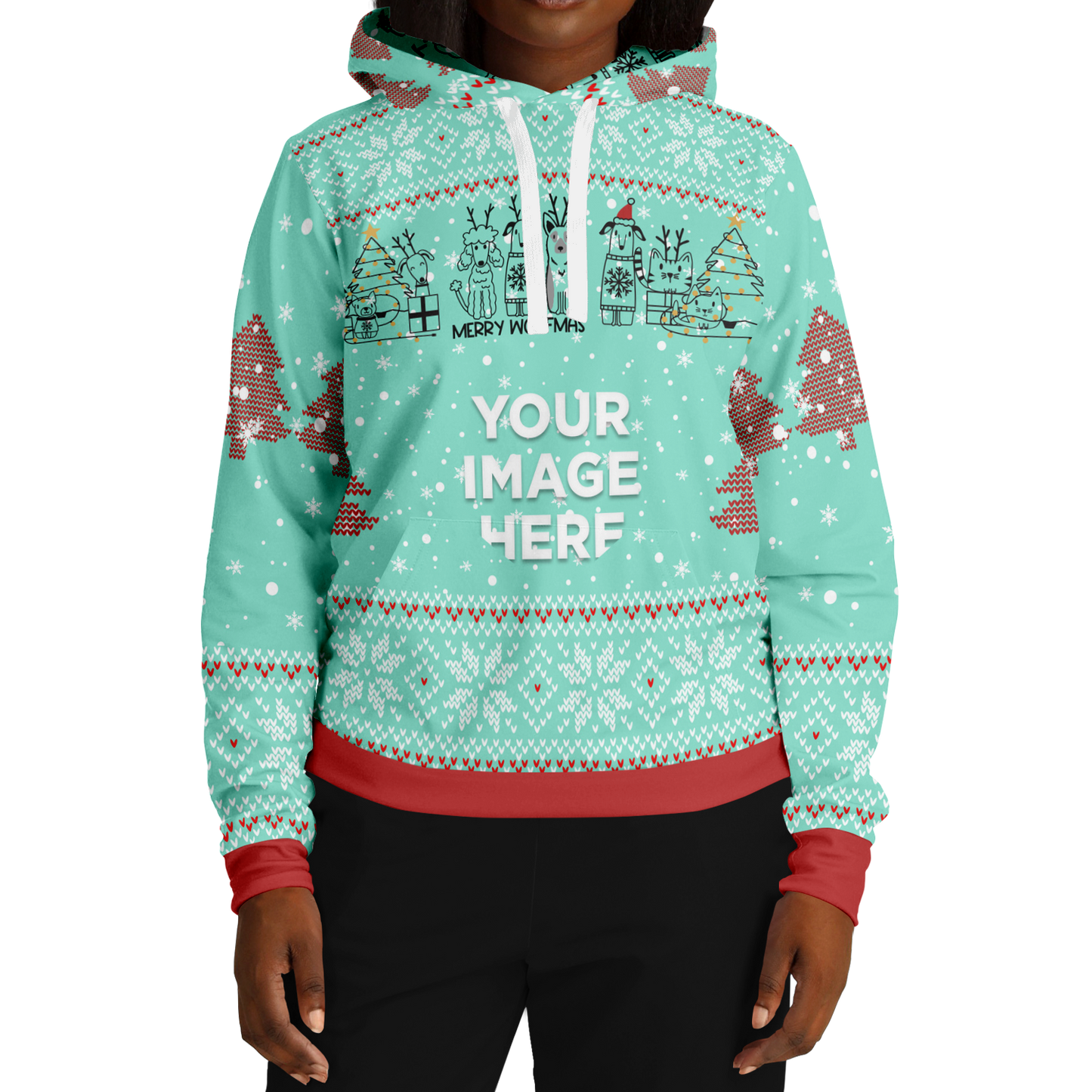 Fashion Unisex Hoodie| "Merry Woofmas" - personalize with Pic